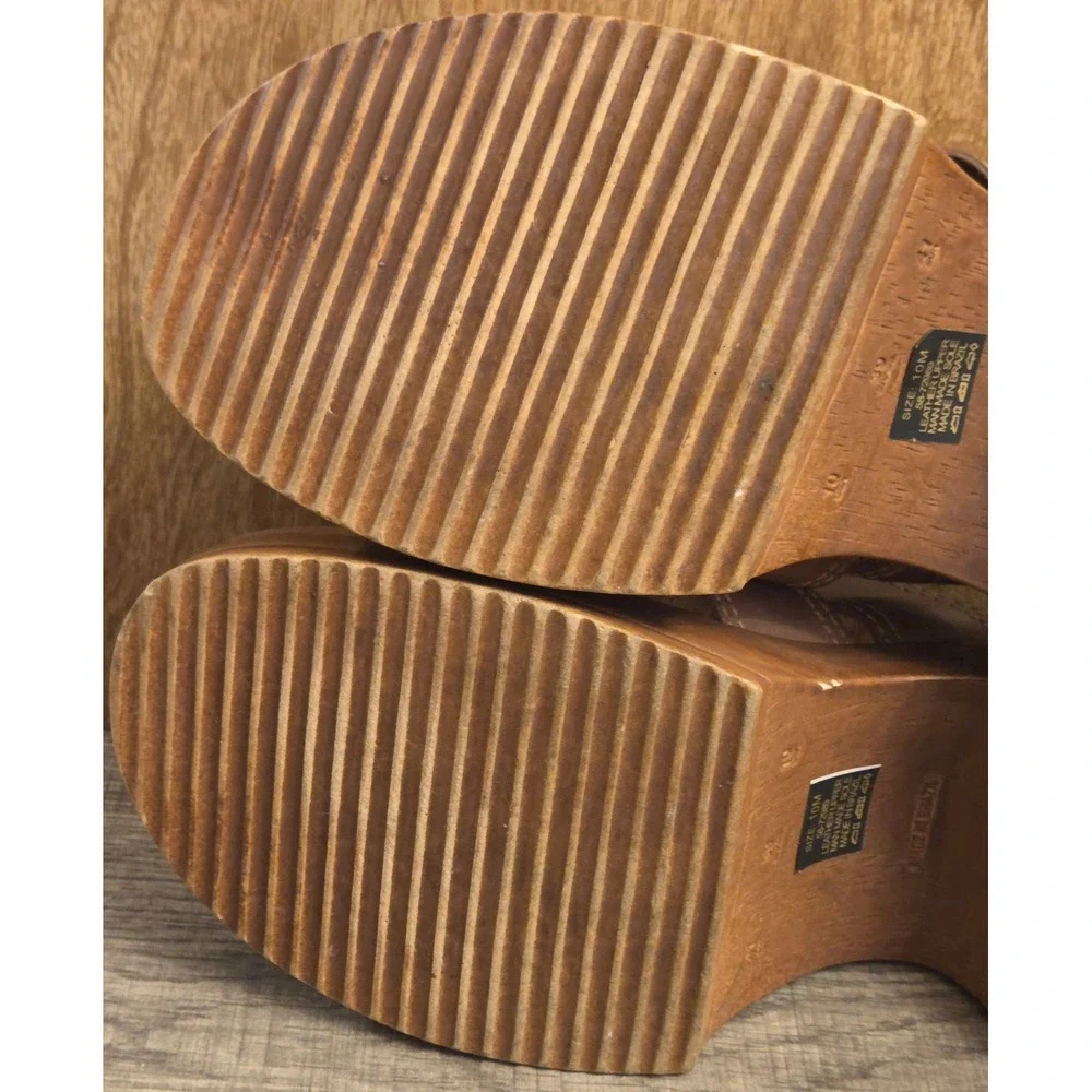 VTG Candies Y2K 90s Platform Chunky Heel Wooden Sandals Shoes Women's Size 10